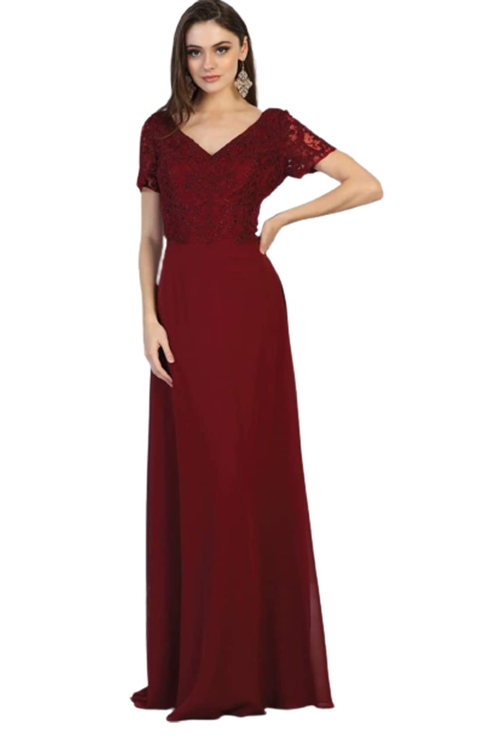 Elegant Burgundy Mother of The Bride Evening Gown - Formal Wedding Guest Dress for Special Occasions