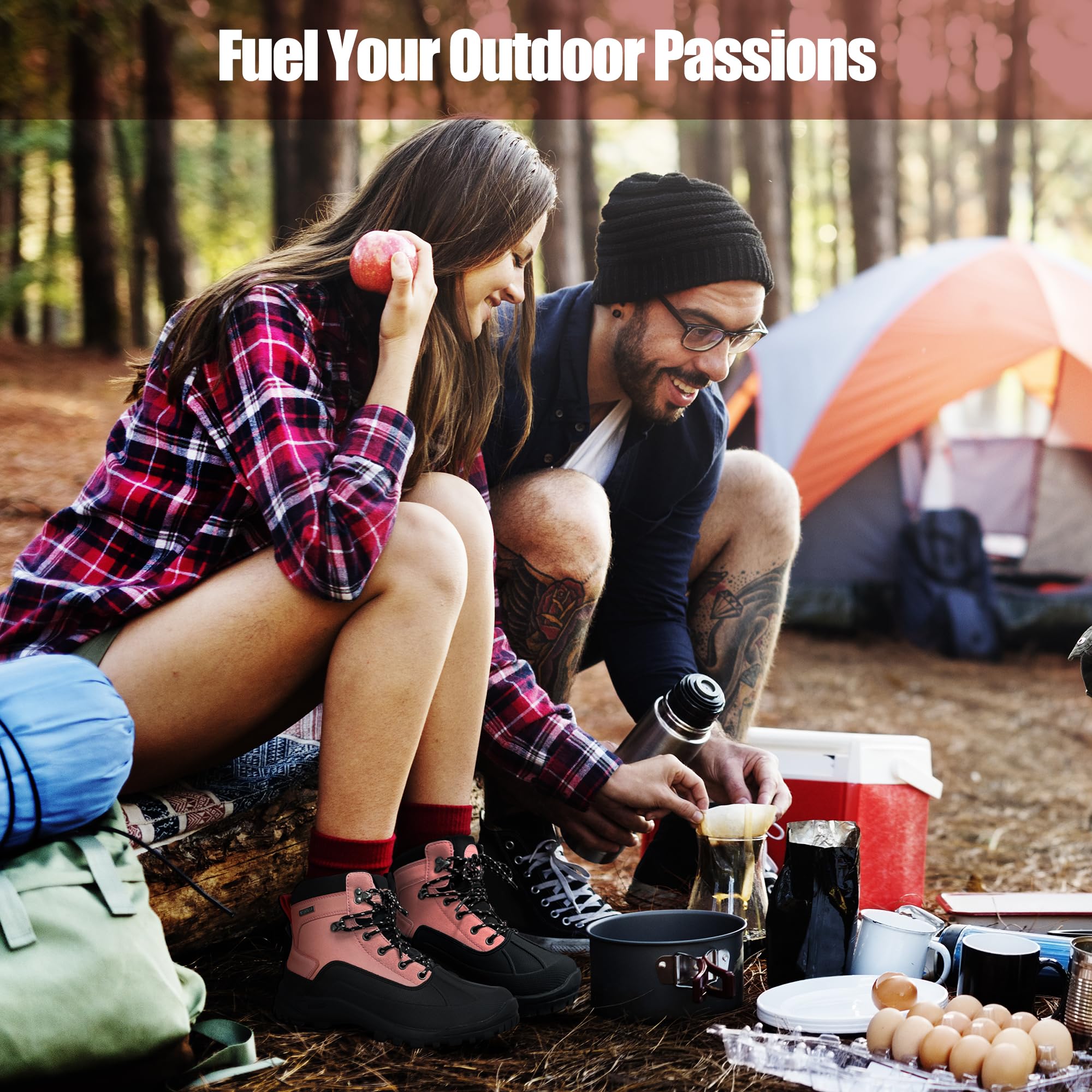 Women's Waterproof Hiking Boots - Lightweight Ankle Support Trail Shoes for Backpacking | Non-Slip Breathable Outdoor Boots for Hiking, Camping & Mountain Adventures