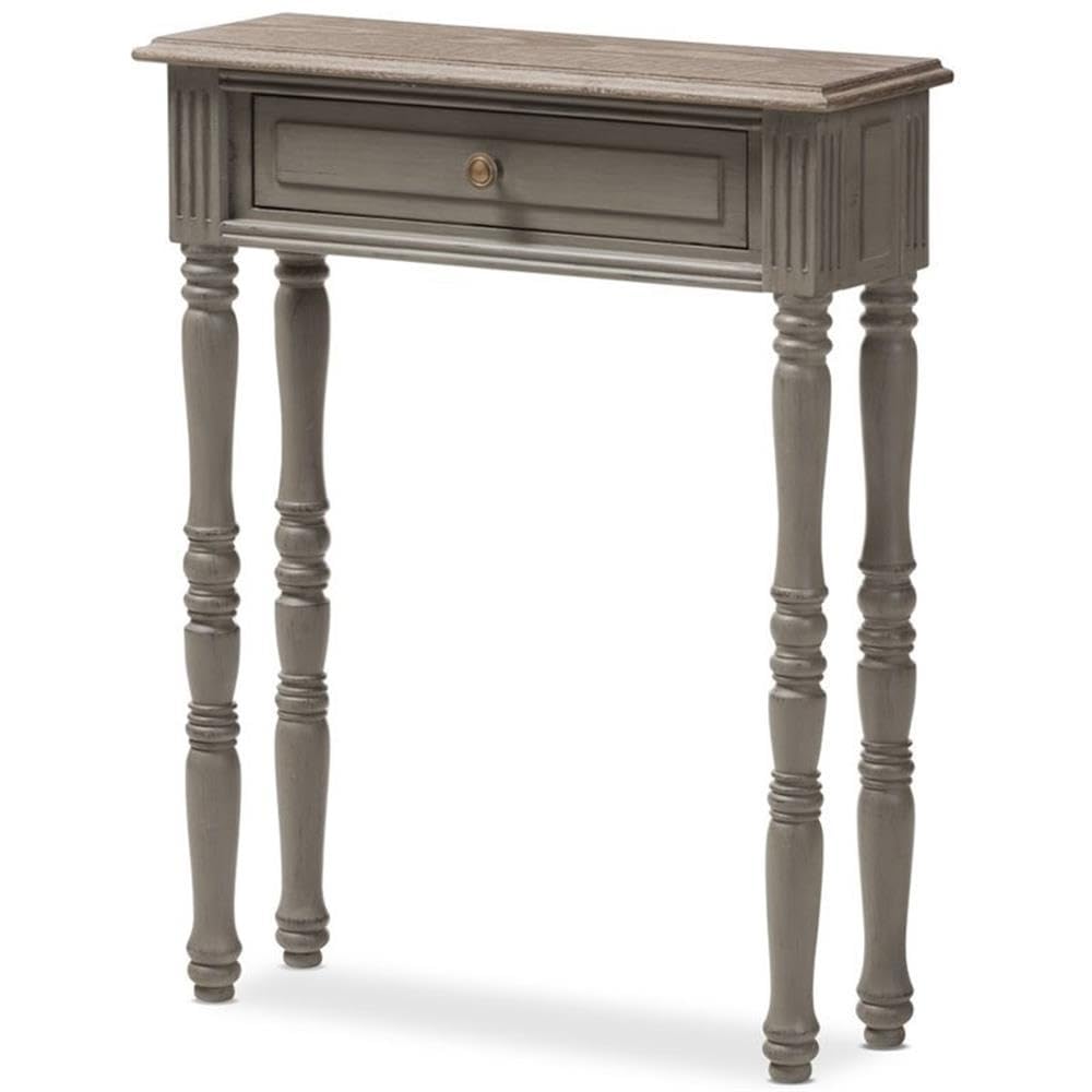 BOWERY HILL Brown 1-Drawer Console Table - Entryway Sofa Table, Hallway Accent Table for Living Room & Bedroom Decor