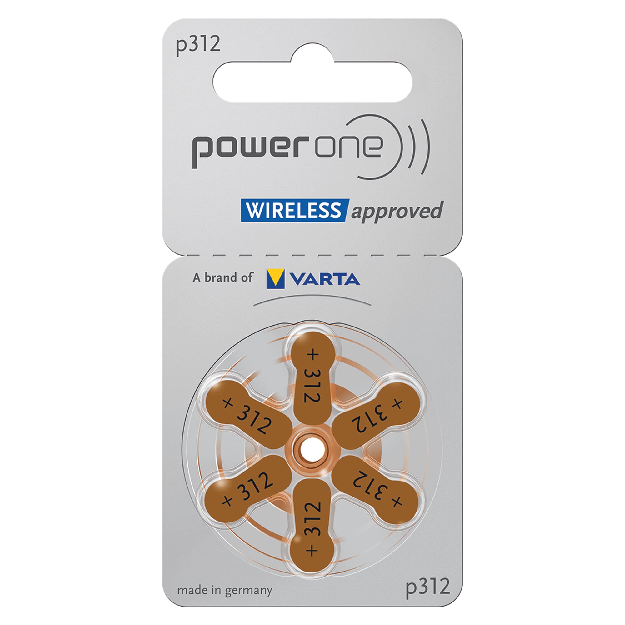 PowerOne Hearing Aid Batteries Size 312 - 50 Packs of 6 Cells | Long-Lasting Zinc-Air Batteries for Hearing Devices | Perfect for Travel, Work & Daily Use