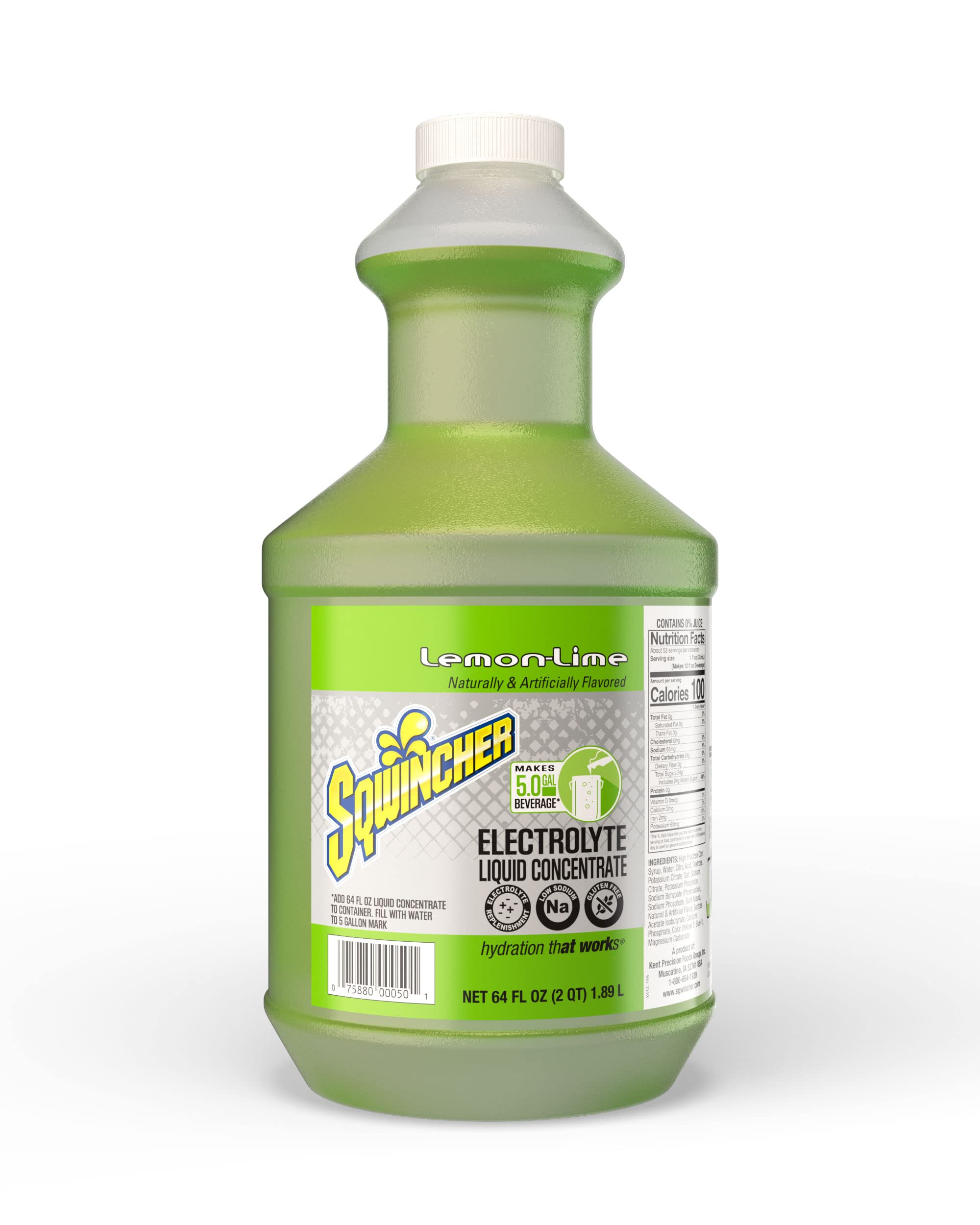 Sqwincher Liquid Concentrate - Lemon Lime Flavor, 64 fl oz (Pack of 6) | Electrolyte Replenishment for Athletes, Outdoor Workers & Hydration Support | Ideal for Sports, Workouts & Hot Weather Activities