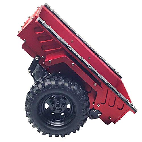 1/10 Scale RC Car Truck Trailer with Metal Hitch Mount & Rubber Tires - Red Model Car Accessories for Off-Road Adventures and Toy Vehicle Hauling