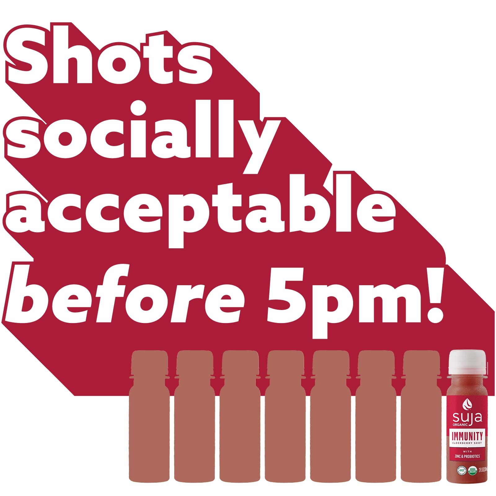 Suja Organic Immunity Elderberry Shot (60 Pack) with Turmeric and Ginger | Immune System Booster | Cold-Pressed Juice with Live Probiotics | Plant-Based, Gluten-Free Functional Shots | Great for Daily Wellness, Travel & Immune Support