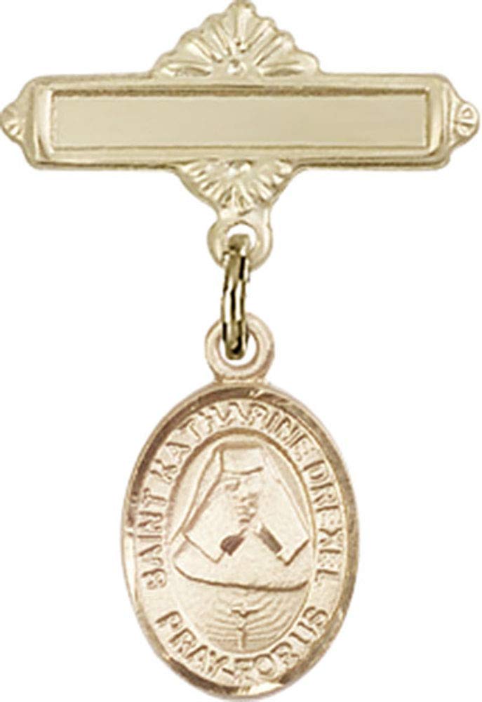 St. Katherine Drexel Gold Filled Baby Badge Pin - Religious Jewelry for Christening, Baptism & First Communion Gifts - Handmade in USA