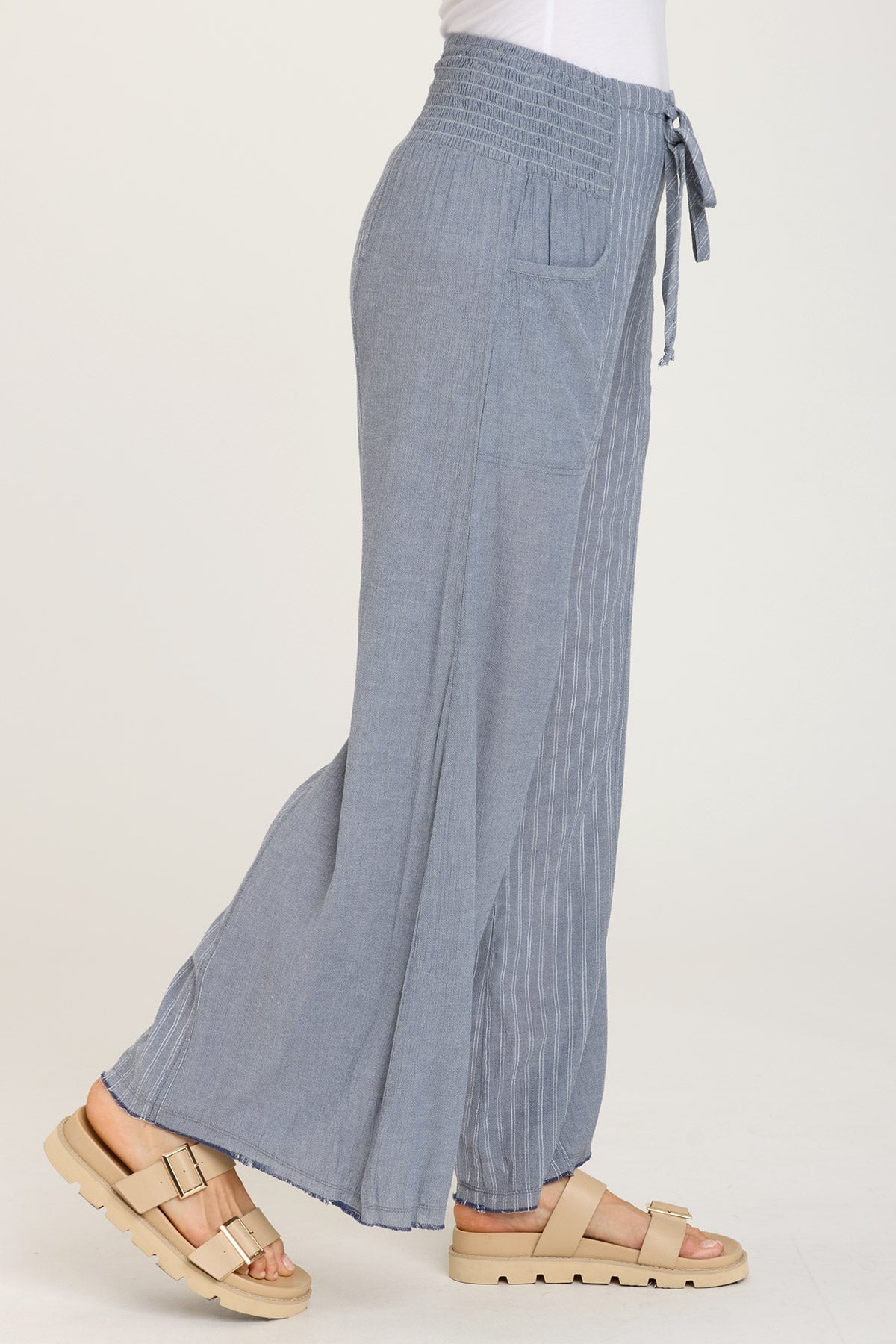 Quita Women's Wide Leg Indigo Jeans - High Waisted Stretchy Denim Pants for Casual & Office Wear
