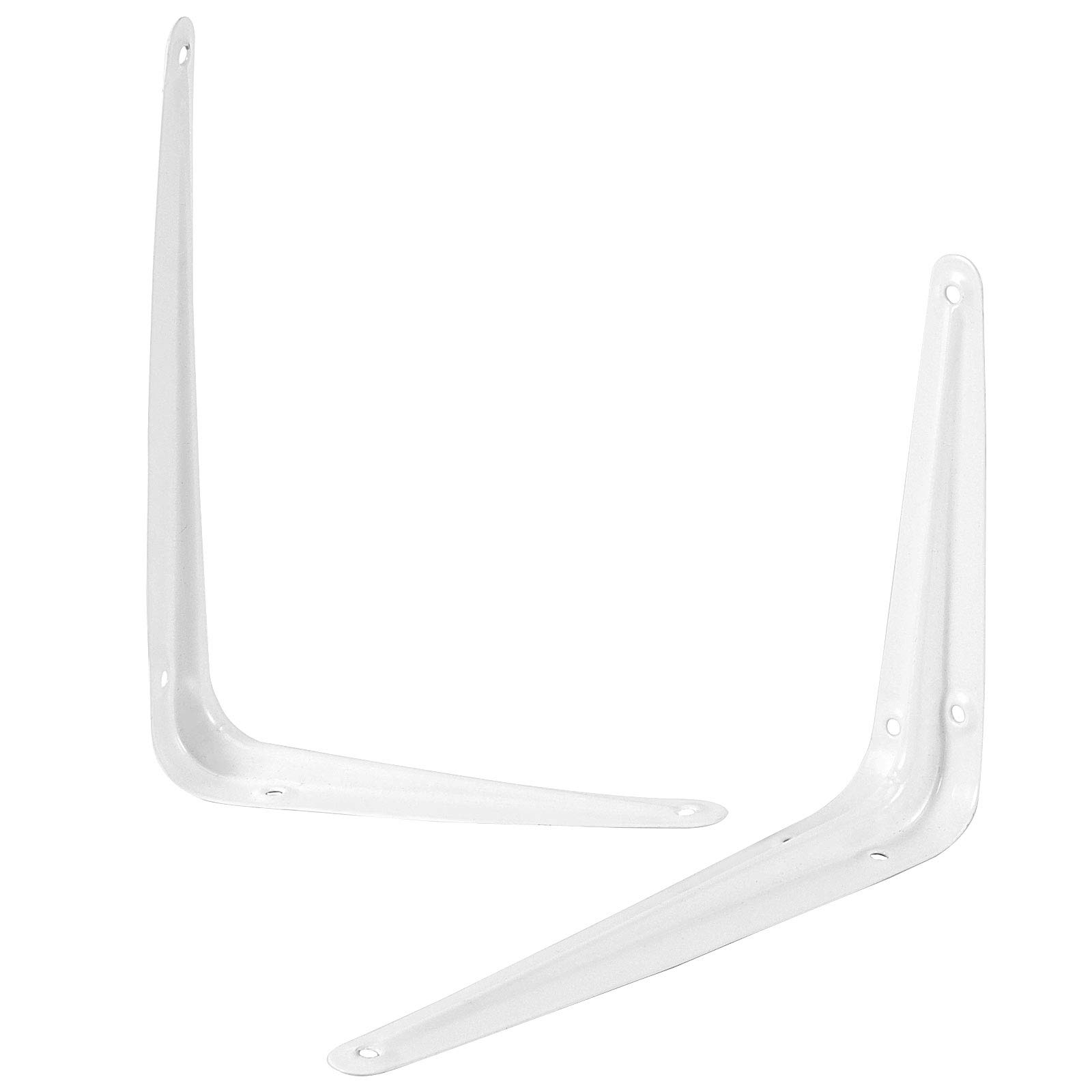 ZOENHOU 24 Pack Heavy Duty Metal L Shelf Brackets 8x10 Inch - White Wall Mounted Corner Brackets with 144 Screws & 72 Expansion Tubes for Floating Shelves, Bookshelves, Kitchen Storage & Home Organization