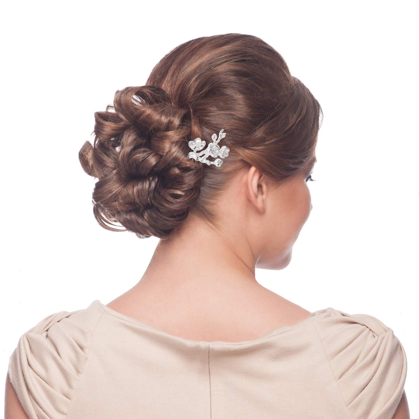 Chinese Hair Sticks for Women - Minkissy Japanese Hair Pin, Floral Hairpins, Hair Styling Accessories (Gold, 17x4cm) - Perfect for Weddings, Parties & Traditional Hairstyles