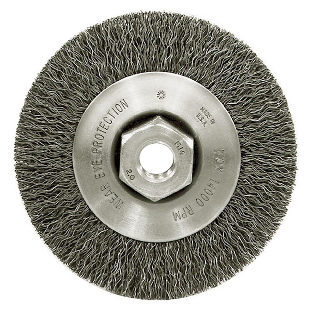 Weiler Steel Wheel Brush - 0.014 in Bristle Diameter with Arbor Attachment - 4 in Outside Diameter - Model 13078 - Perfect for Metal Cleaning, Rust Removal & Surface Preparation [Price per Wheel]