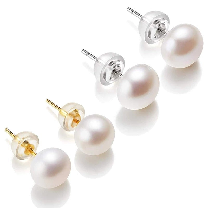 Natural Freshwater Pearl Stud Earrings for Women - Classic & Elegant Jewelry Gift for Birthday, Anniversary, Wedding | Perfect for Daily Wear, Office & Special Occasions