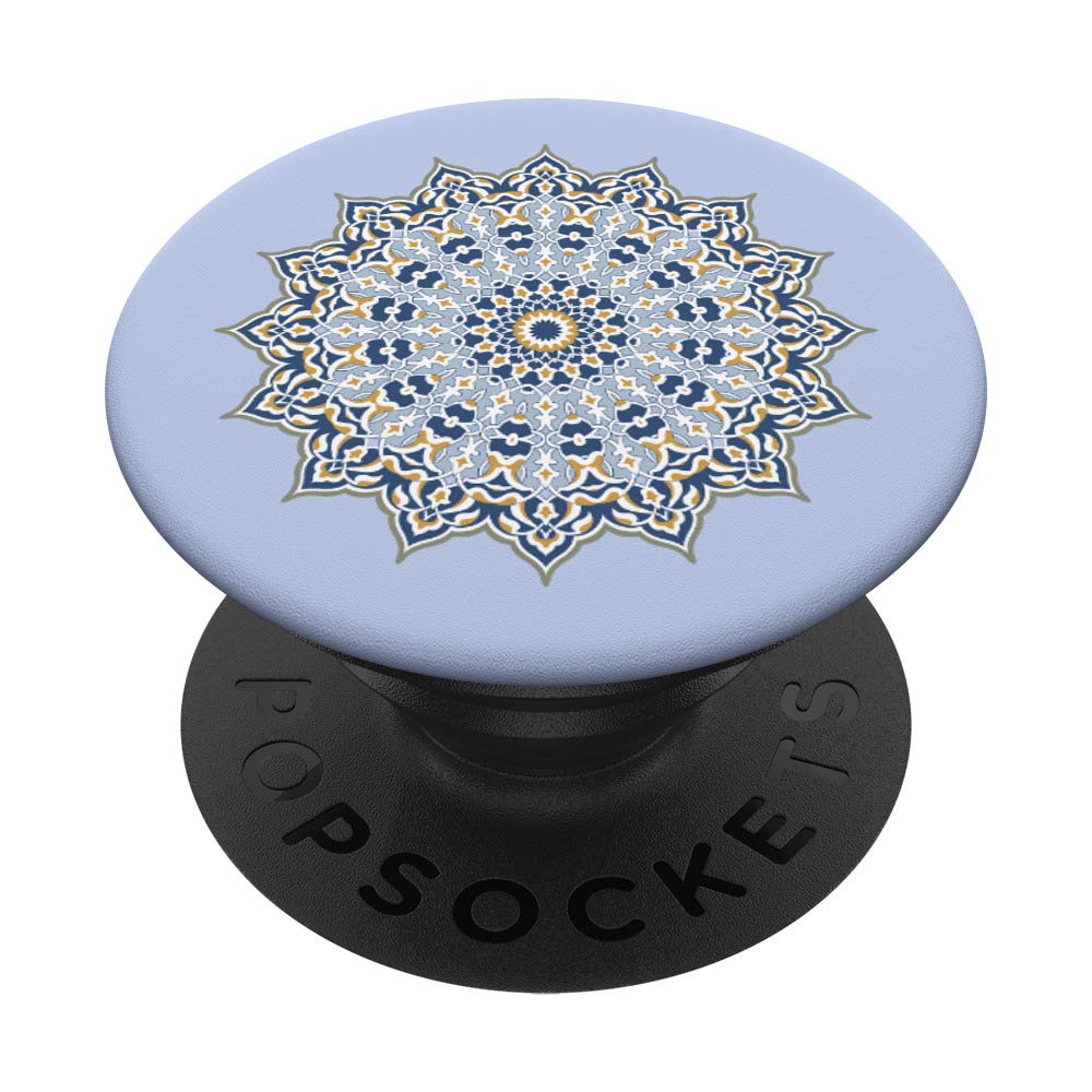 Pastel Purple Blue Arabesque Mandala Artistic PopGrip - Swappable Phone & Tablet Grip for Stylish Protection, Perfect for Daily Use, Travel, and Creative Expression
