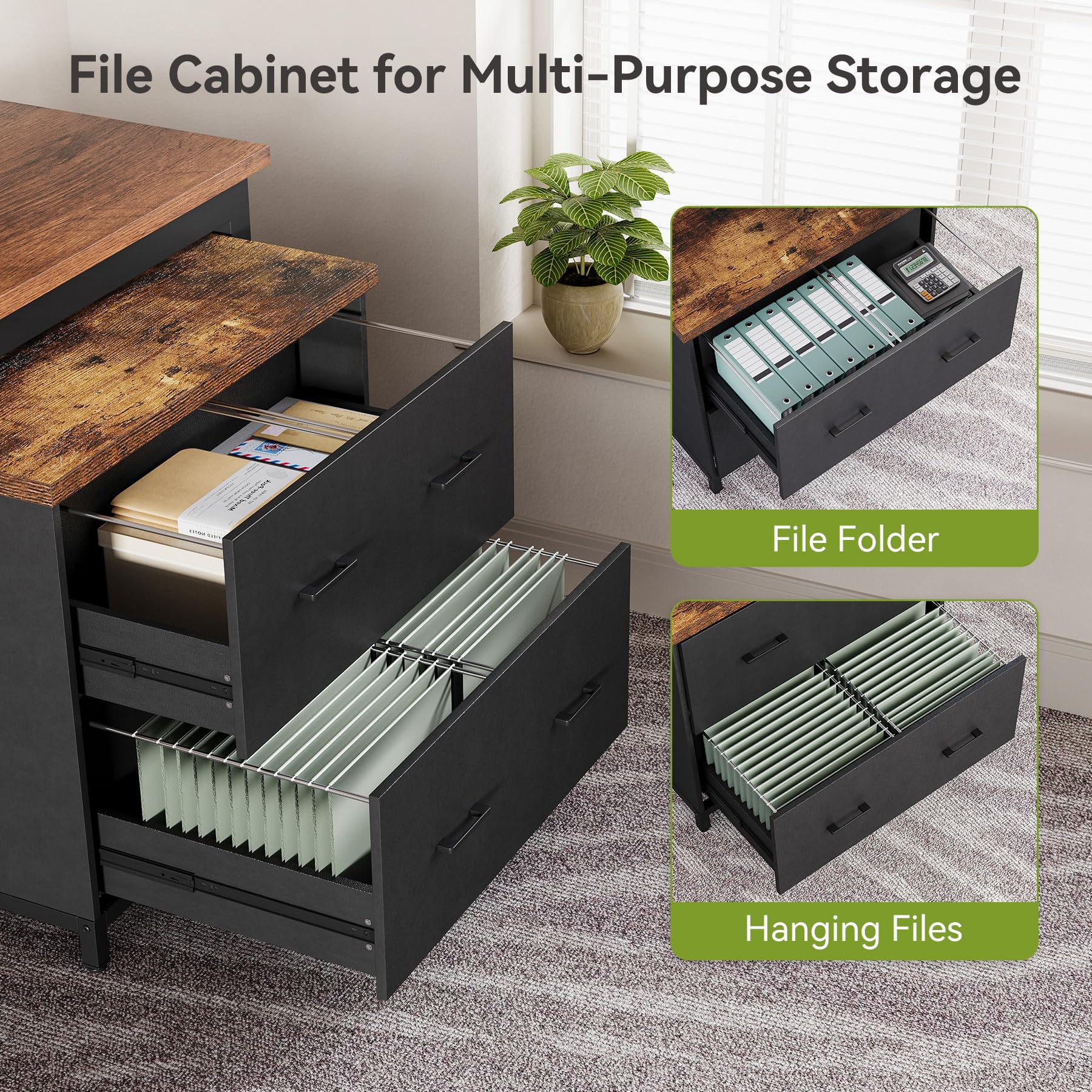 2-Drawer Lateral File Cabinet for Home Office - 30.7