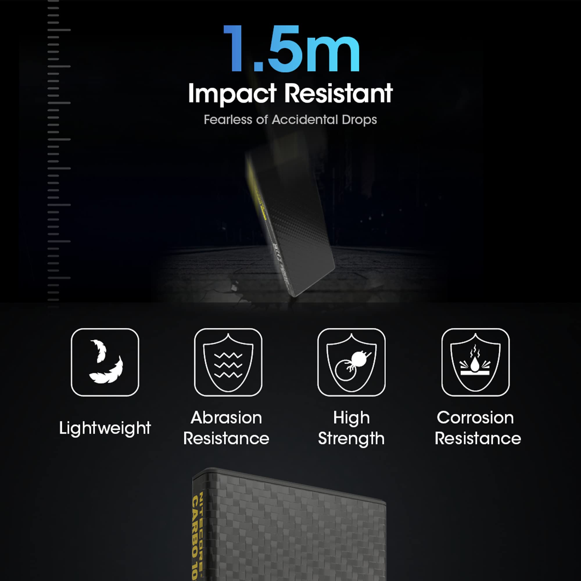 Nitecore Carbo 10000 Power Bank - 10000mAh Ultra Slim Lightweight Portable Charger with USB-C & USB Dual Ports, QC3.0 & PD Fast Charging | Perfect for Travel, Camping, and Emergency Power Backup