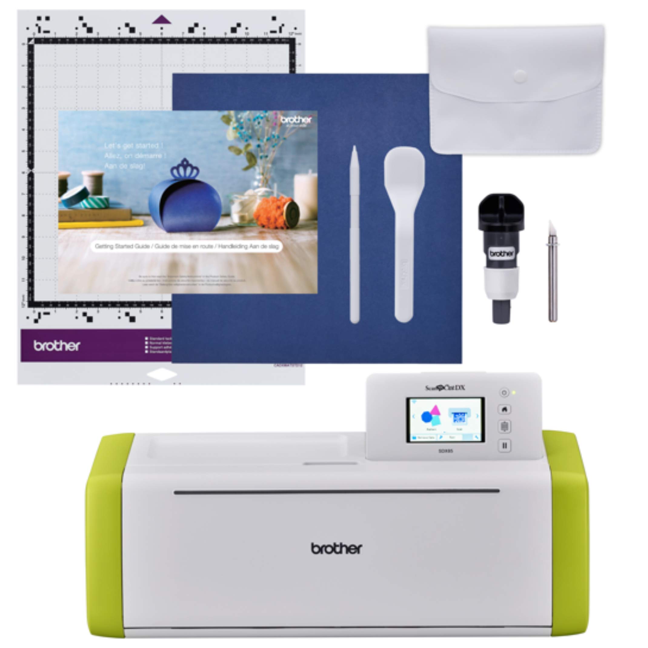 Brother ScanNCut SDX85 Electronic DIY Cutting Machine with Built-in Scanner - Create Vinyl Wall Art, Appliques, Homemade Cards & More | Includes 251 Pre-Designed Patterns (White/Green) | Perfect for Crafting, Scrapbooking & Home Decor Projects