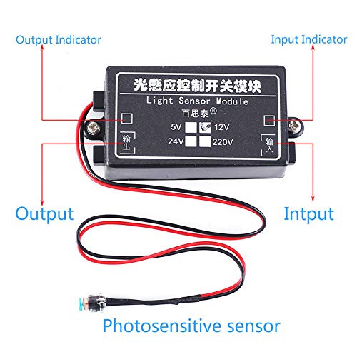 Photosensitive Sensor Controller - 12V DC Relay Module with Adjustable Brightness & Waterproof Design for Outdoor/Indoor Light Control - Smart Home Automation & Garden Lighting Solution