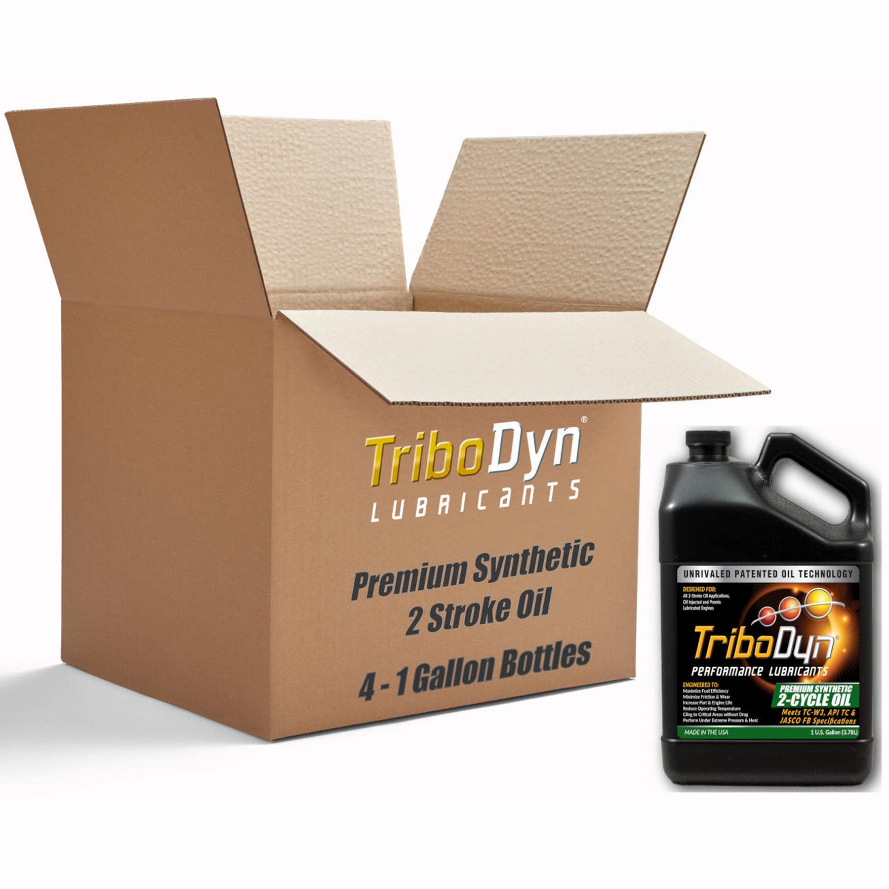 Premium 2-Cycle Engine Oil with Ceramic Coating - API TC JASO FB TC-W3 ISO-EGD Certified - 4 Gallon Case - Ideal for Marine Outboards, Motorcycles, Chainsaws & Outdoor Power Equipment