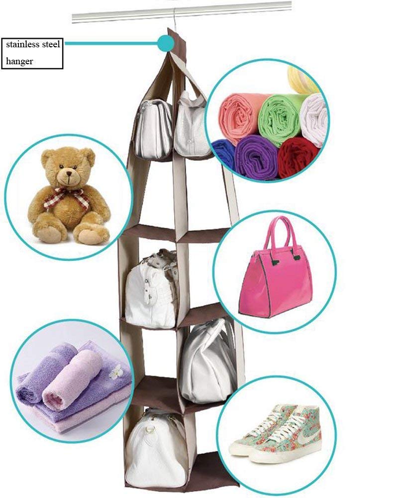 10-Pocket Handbag Organizer - Dustproof Hanging Closet Storage Bag for Purses, Shoes & Accessories | Space-Saving Wardrobe Organizer for Bedroom, Closet & Travel