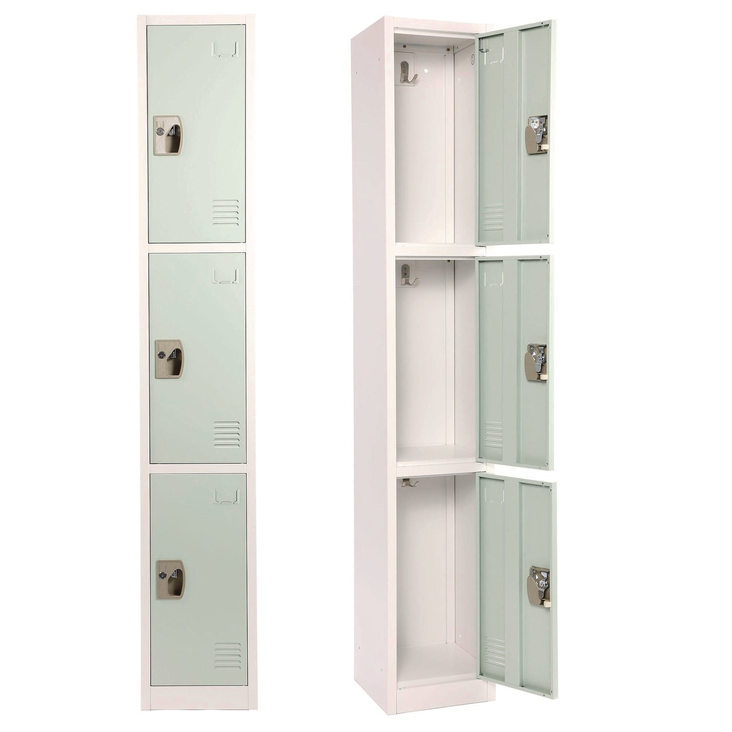 AdirOffice 3-Compartment Steel Storage Locker - 12