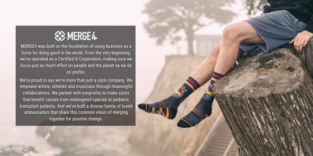 MERGE4 Spring Daisies Crew Socks for Men & Women - Floral Print Non-Slip Comfort Socks with Arch Support - Perfect for Work, Running & Everyday Wear