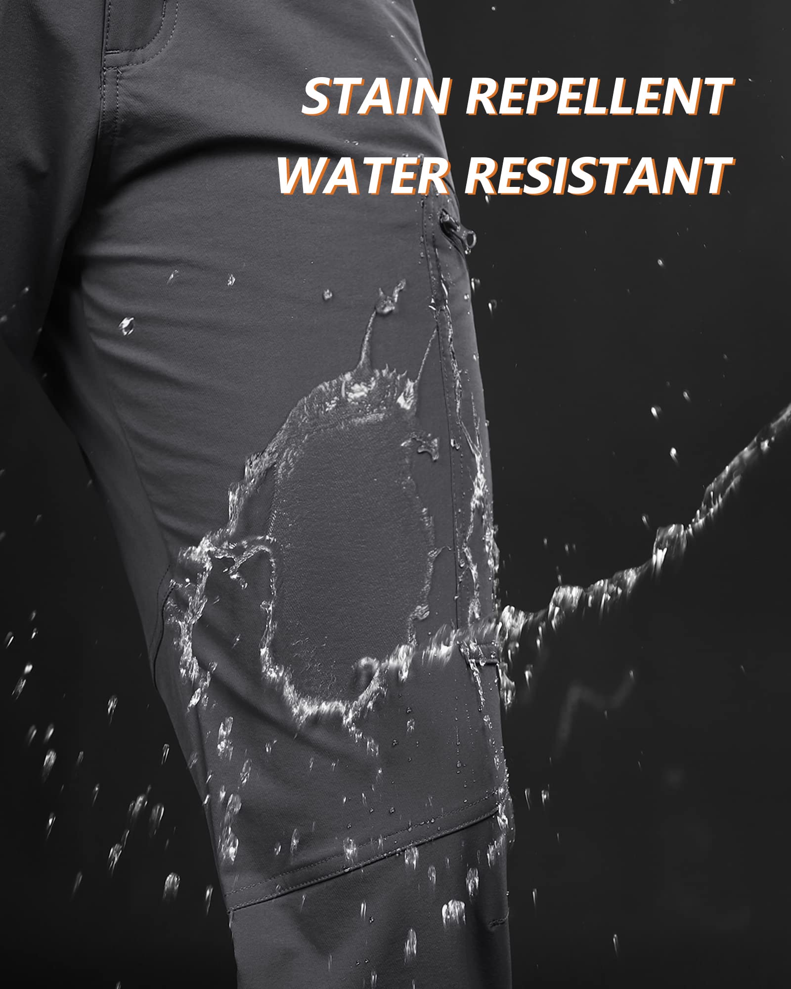 Men's Lightweight Water-Resistant Hiking Cargo Pants - Ripstop Tactical Outdoor Work Pants for Hiking, Camping & Travel Adventures | Durable & Comfortable