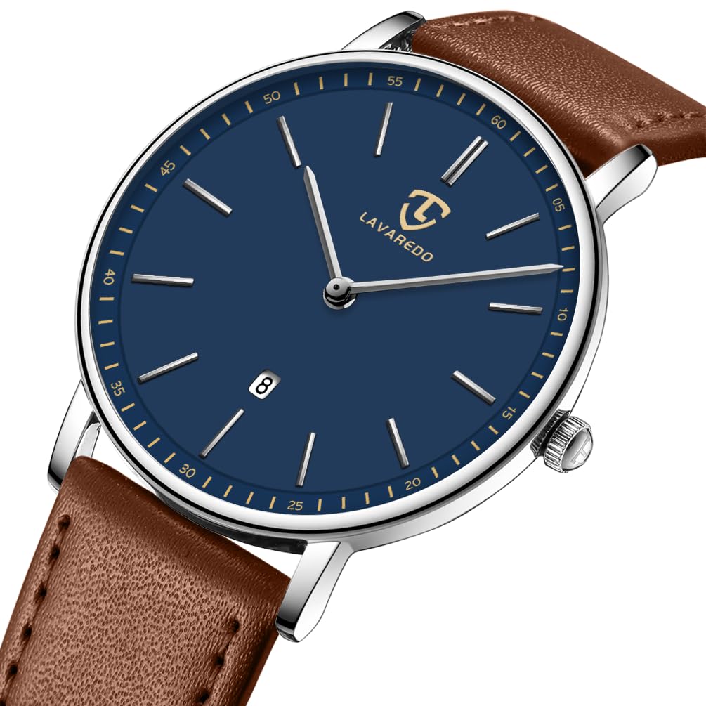 BEN NEVIS Men's Minimalist Analog Watch with Date Display & Genuine Leather Strap - Stylish Casual & Business Wristwatch for Office, Dating & Everyday Wear
