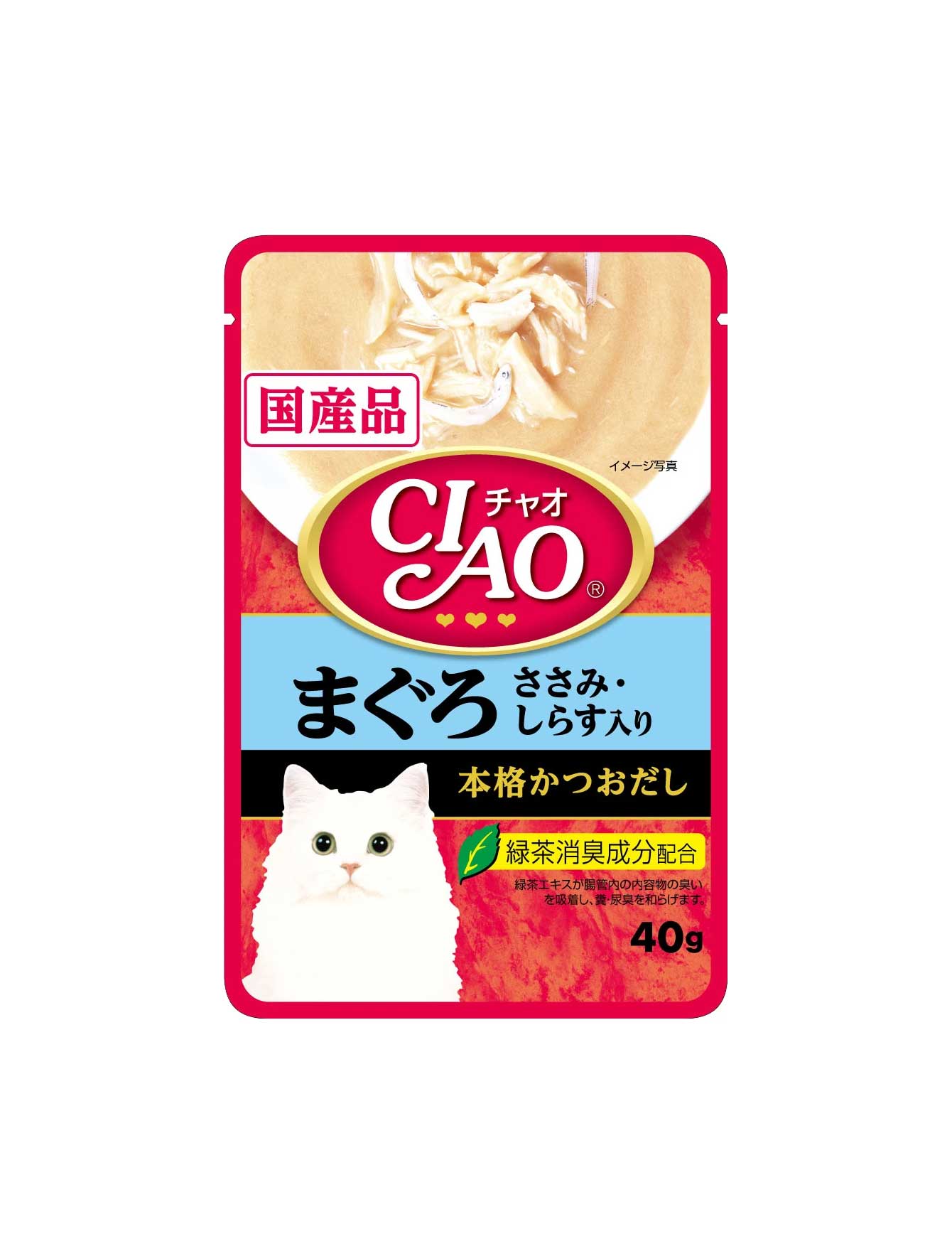 Premium Ciao Creamy Soup Pouch - Tuna & Chicken Fillet with Shirasu Topping (40g) | Delicious Cat Food Topper for Wet & Dry Food | Perfect for Picky Eaters & Senior Cats
