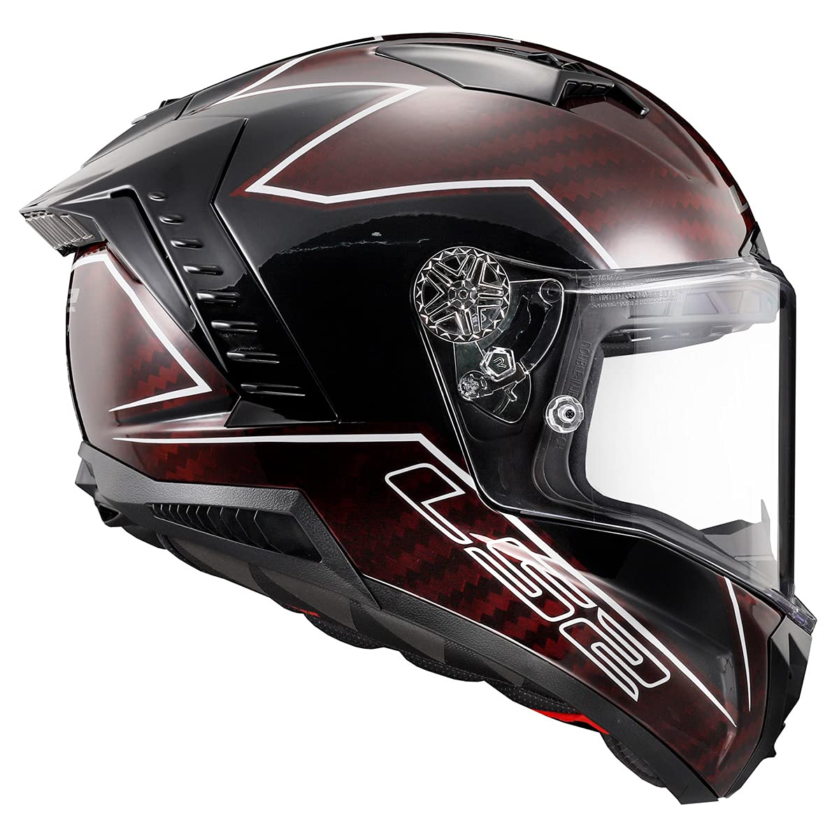 LS2 Thunder Carbon Lightning Motorcycle Helmet (Gray/Black) - 2X-Large - Lightweight & DOT Certified for Street Biking & Cruiser Riders