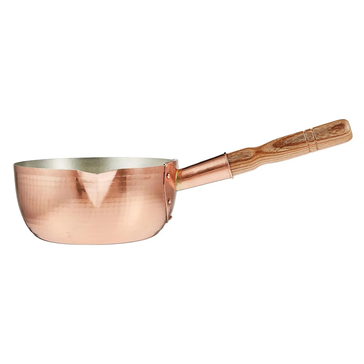 Marushin Douki Copper Tin Plated Yukihira Saucepan - Premium Japanese Copper Cookware for Professional Chefs & Home Cooking - Perfect for Simmering, Sauces & Delicate Dishes