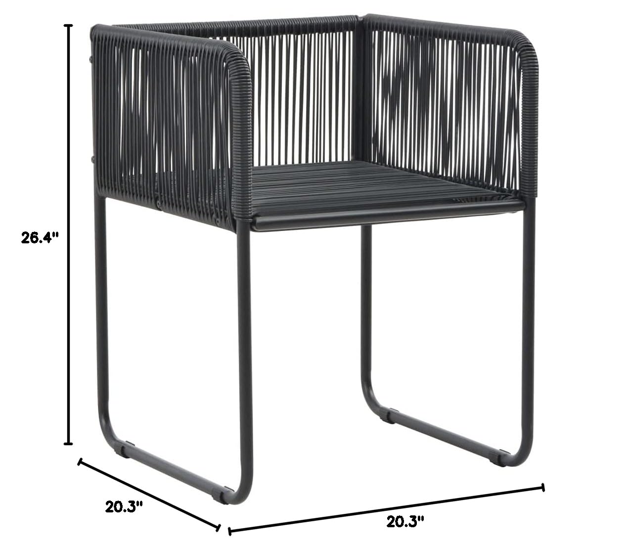 FAMIROSA 6-Piece Outdoor Rattan Chairs with Pillows - Black for Patio & Garden