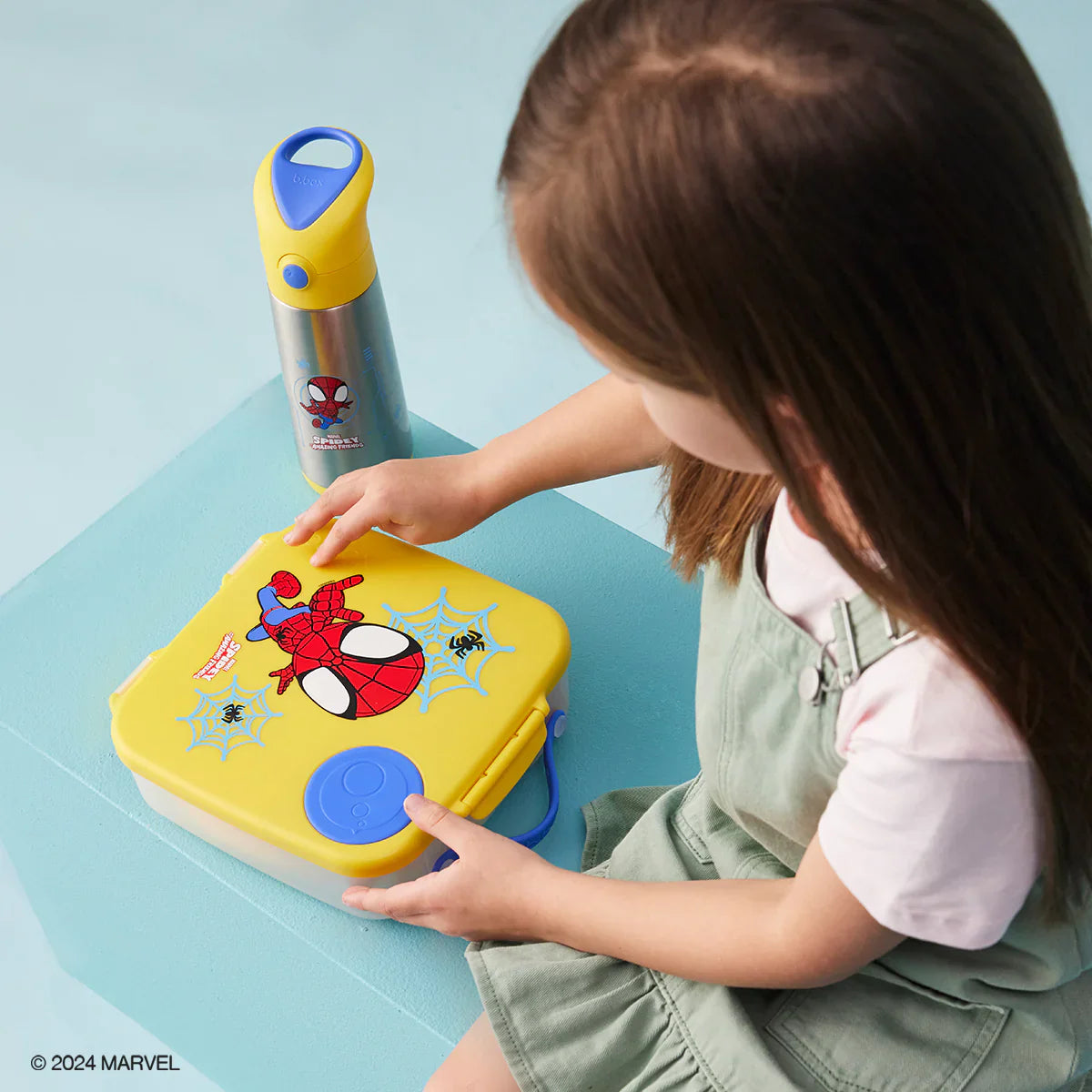 b.box MINI Lunch Box - Spiderman Themed Kids Lunch Box for School, Daycare & Picnics | BPA-Free, Leak-Proof & Easy to Clean | Perfect for Boys & Girls Ages 3+