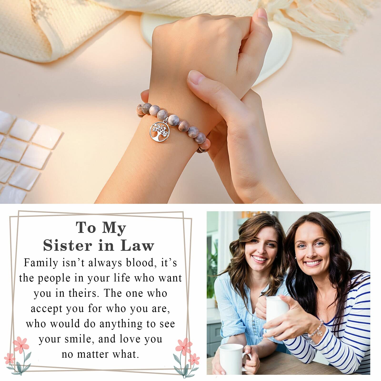 Tree of Life Bracelet for Women - Spiritual Jewelry Gift for Grandma, Mom, Aunt, Sister & Teacher - Birthday, Christmas, Wedding & Mother's Day Present - Perfect for Meditation, Yoga & Daily Wear