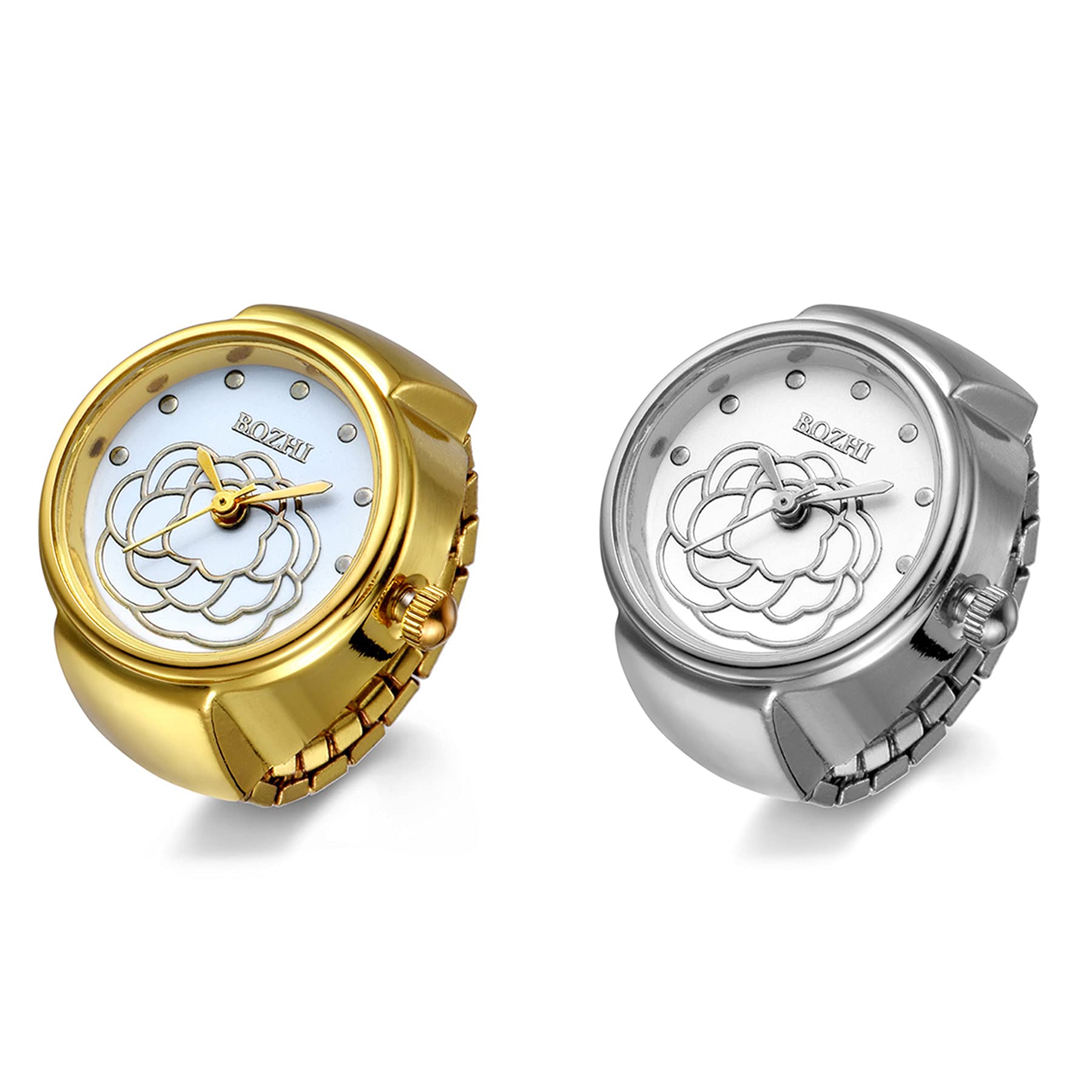 Stylish Unisex Round Analog Quartz Ring Watch - Adjustable Size for Men & Women - Perfect for Casual Wear, Parties & Unique Fashion Accessories