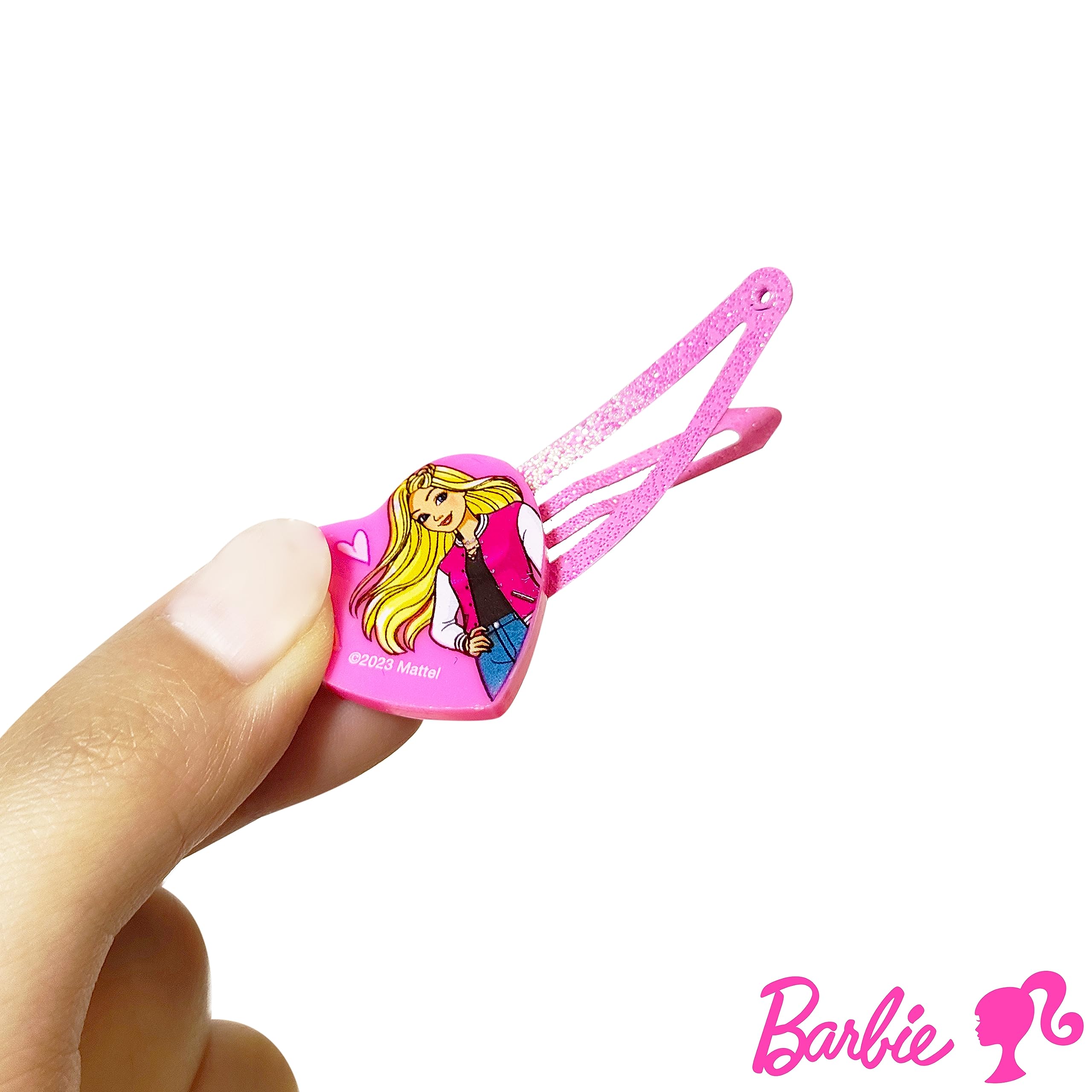 LUV HER Barbie Toy Jewelry Set for Girls - 6 Piece Accessory Box with 2 Rings, 2 Beaded Bracelets & Snap Hair Clips - Perfect Gift for 3+ Year Old Kids - Birthday Party, Dress Up Play & Pretend Play Accessories
