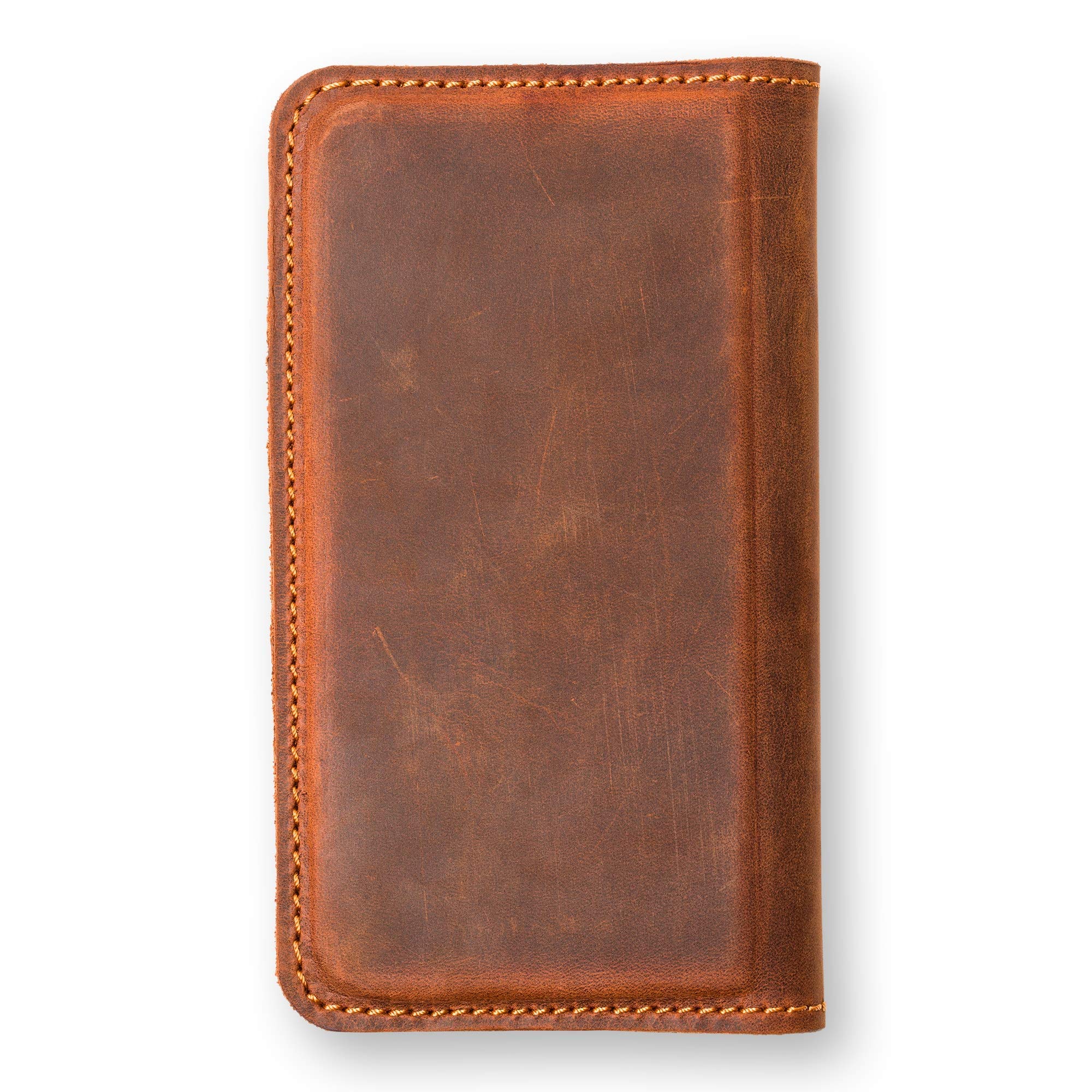 Premium PEGAI Personalized 100% Genuine Leather Wallet Case for iPhone 11 - RFID Blocking Card Holder & Built-in Screen Protector | Handmade Magnetic Protective Phone Cover | McLean Mahogany | Perfect for Business Travel & Everyday Use
