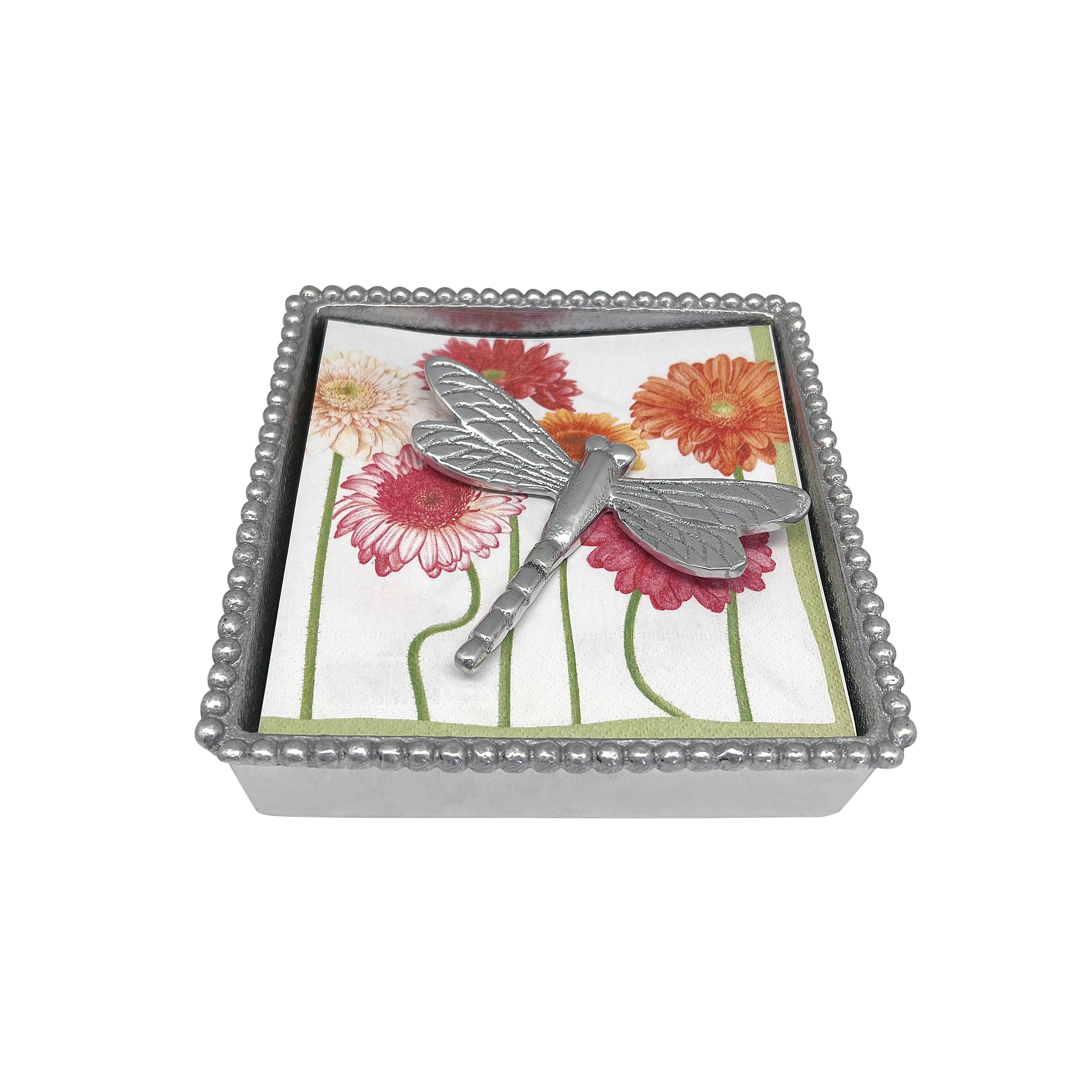 MARIPOSA Dragonfly Napkin Weight - Silver Brillante Recycled SANDCAST Aluminum | Handmade in Mexico | Elegant Table Setting Gift for Weddings, Parties & Outdoor Dining