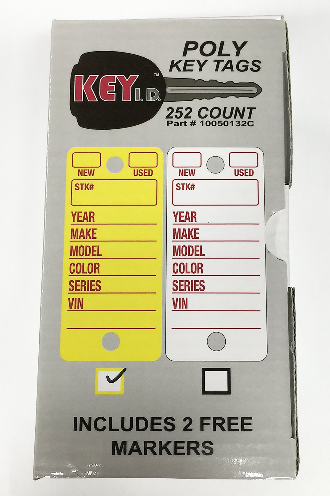 Poly Key Tags - Yellow (Box of 252) with 2 Sharpie Markers & Metal Key Rings | Perfect for Key Organization, Office Supplies & School Labeling