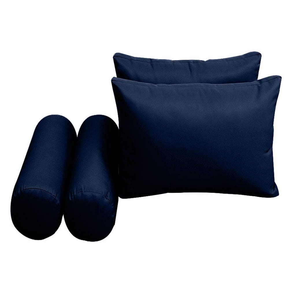 Style2 AD101 Full Size 5-Piece Knife Edge Outdoor Daybed Mattress Cushion Set with Bolster Pillows - Perfect for Patio, Poolside & Garden Lounging