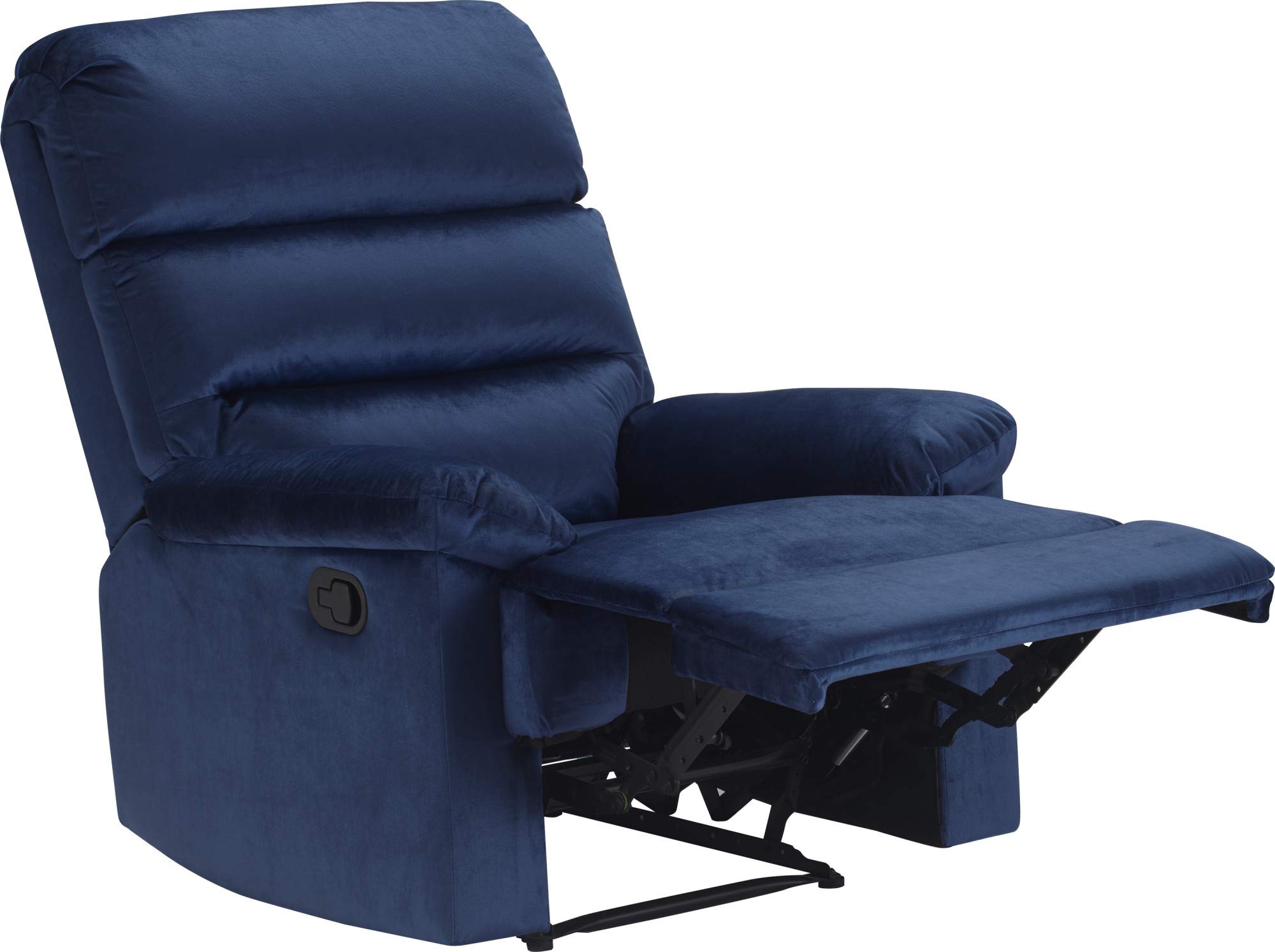 ClickDecor Davis Recliner - Navy Blue Leather Reclining Chair with Padded Armrests & Lumbar Support - Perfect for Living Room, Home Theater & Office Relaxation