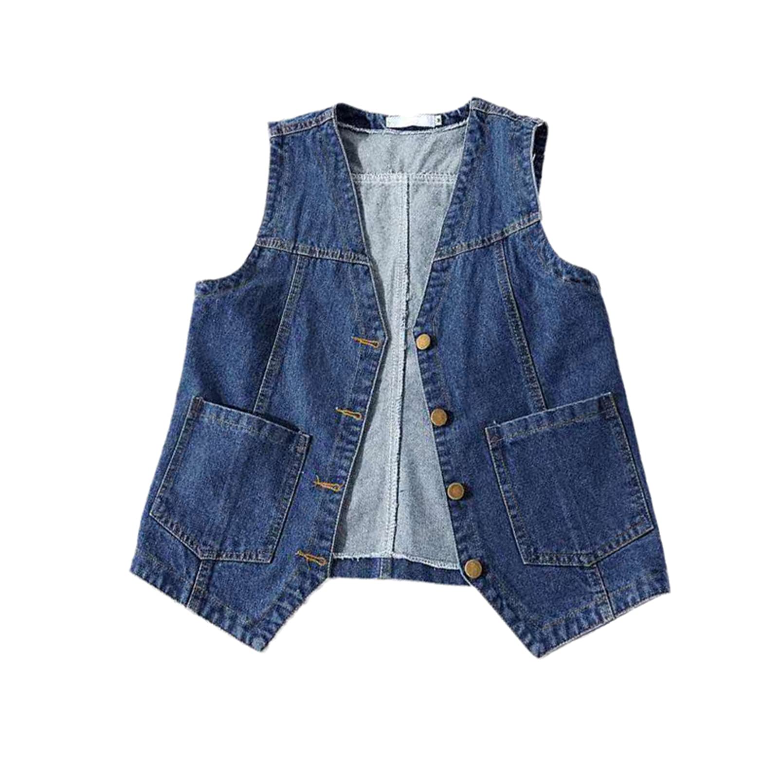 Women's Denim Vest Jacket - Short Sleeveless Loose Fit Spring Summer Coat | Casual Outfits, Layering & Streetwear Fashion