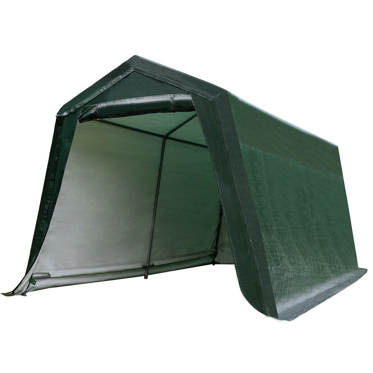 ERGOMASTER 10x10 FT Heavy-Duty Outdoor Carport Shelter - Waterproof Ripstop Cover with Metal Frame for Motorcycle, ATV & Vehicle Storage - Perfect for Patio, Backyard & Driveway Protection
