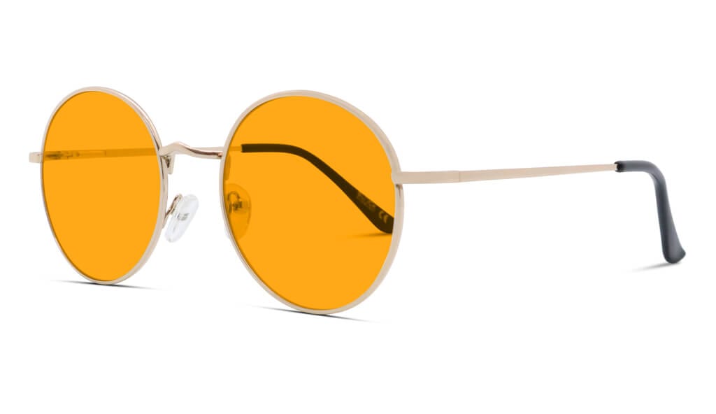 SunDown Elton Blue Light Blocking Glasses - Gold Frame Reading Glasses for Eye Strain Relief | Computer, Gaming & Nighttime Use
