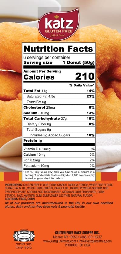 Katz Gluten Free Plain Donuts - Dairy Free, Nut Free, Soy Free & Kosher Certified (10.5oz Pack) | Perfect for Celiac Diet, Vegan Lifestyle & Allergy-Friendly Snacking