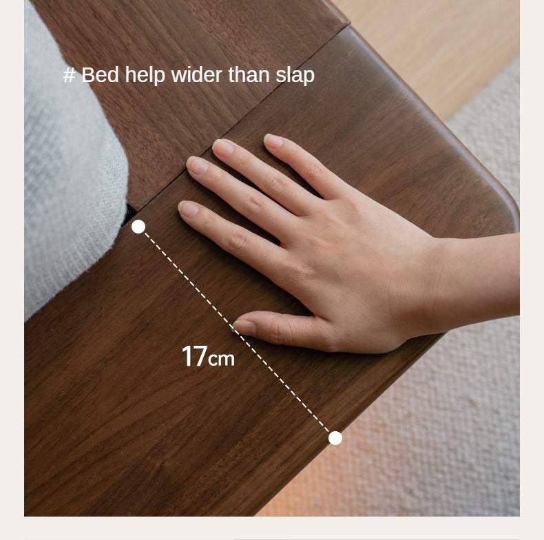 Premium Black Walnut Solid Wood Leather Upholstered Floating Bed Frame - Modern Platform Bed for Bedroom, Guest Room, or Master Suite