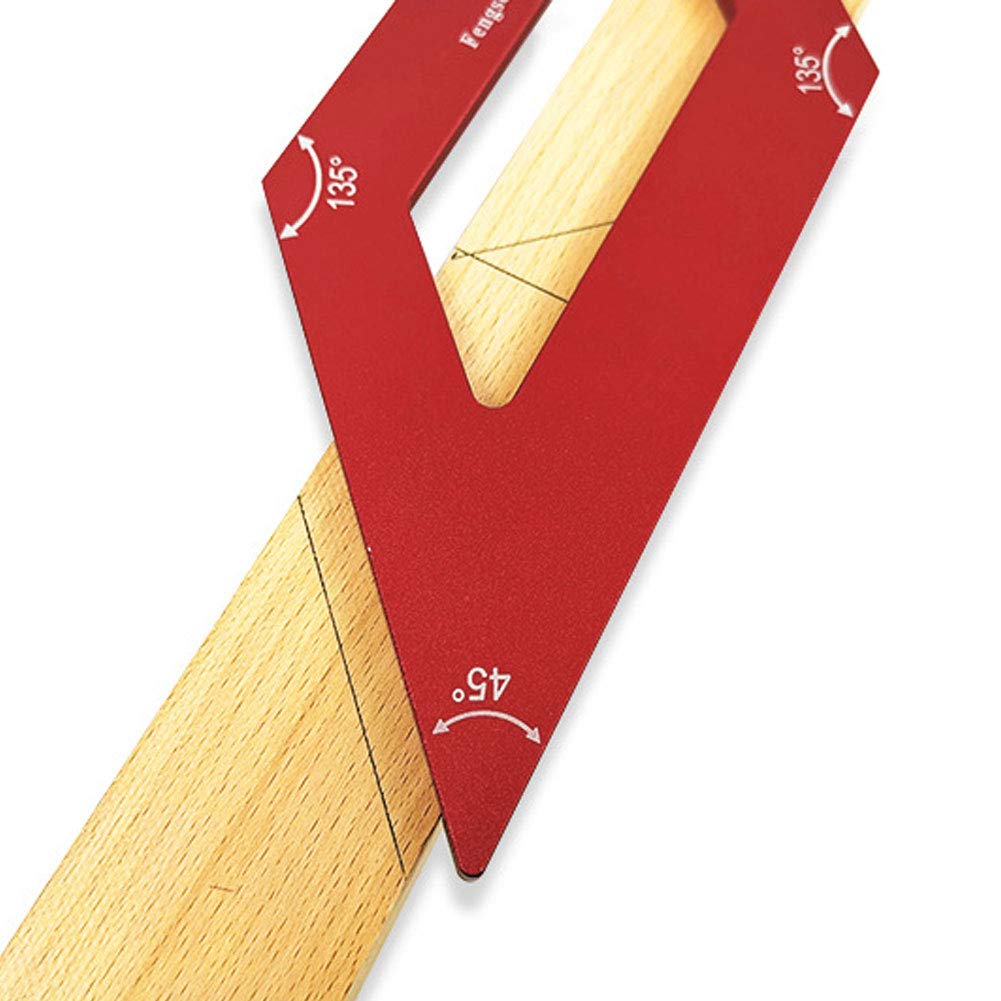 Garosa 45/135 Degree Mitre Angle Measuring Ruler - Aluminum Alloy Woodworking Template Tool for Precise Marking & Scribing | Perfect for Carpentry, DIY Projects & Furniture Making