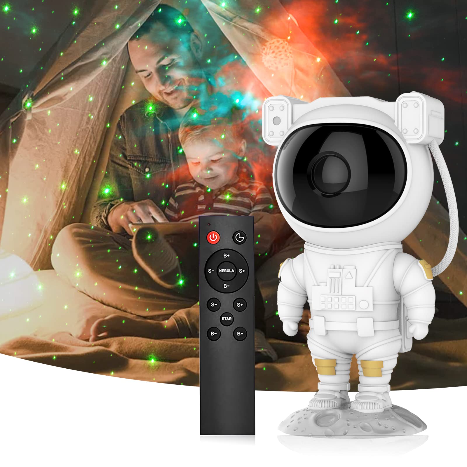 Astronaut Galaxy Projector Starry Sky Night Light with Timer & Remote Control - 360° Nebula & Star Projector for Bedroom Ceiling, Perfect Gift for Kids Adults - Create Relaxing Space for Meditation, Nursery Decor or Romantic Atmosphere