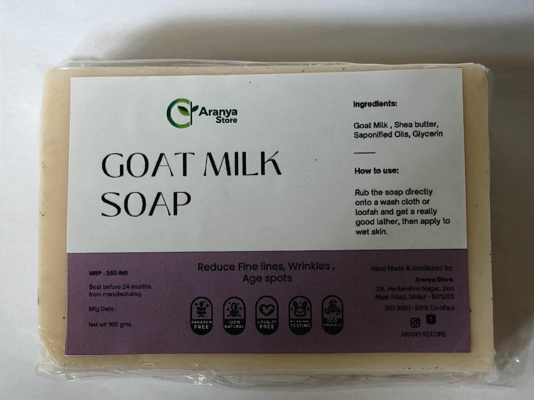 Aranya Store Natural Goat Milk Soap - Organic, Moisturizing & Gentle for Dry, Sensitive Skin - Perfect for Daily Face & Body Cleansing, Gift Sets & Spa Relaxation