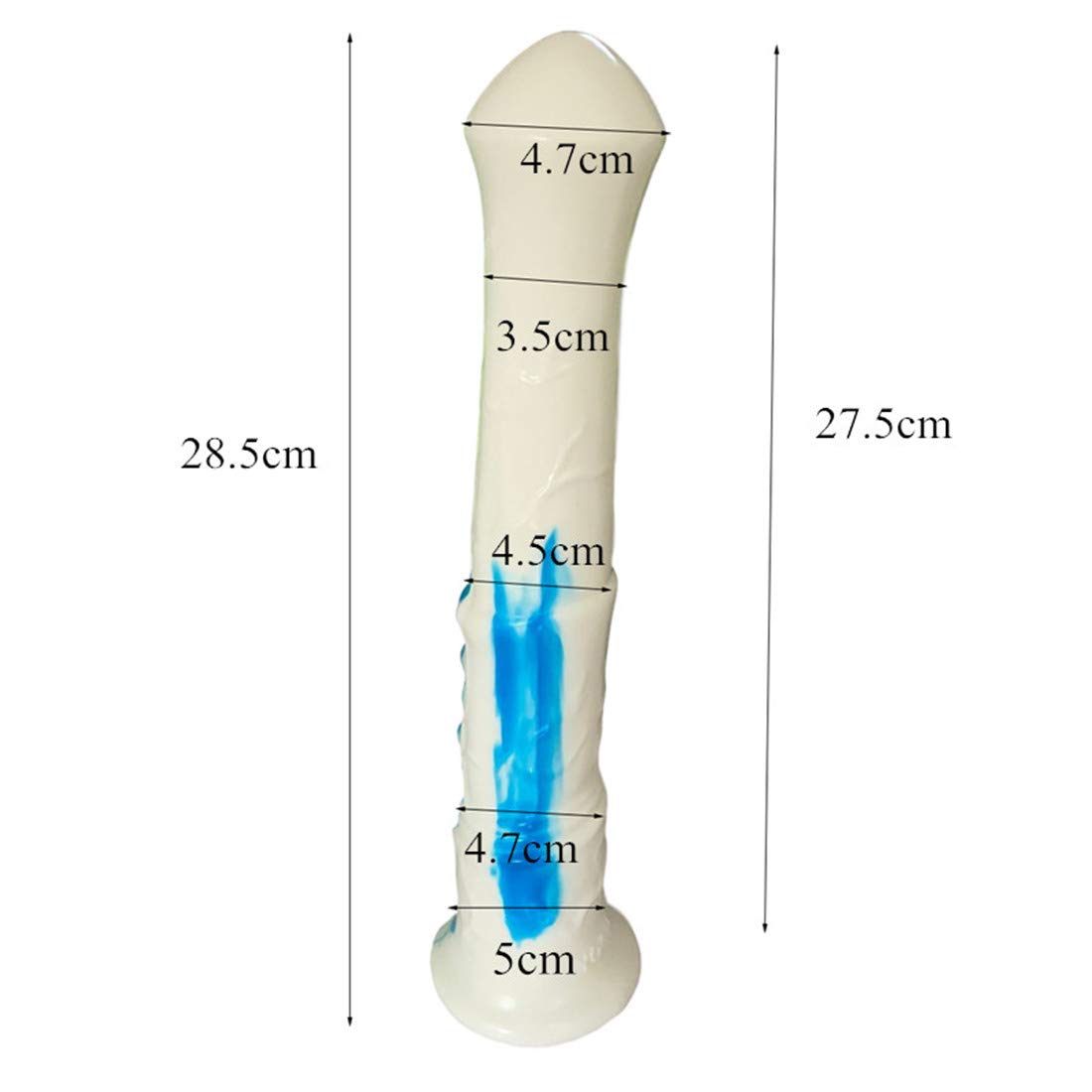Premium Multi-Color Silicone Horse Dildo - Soft Flexible Adult Sex Toy for Women with Strong Suction Base (Blue & White) - Fantasy Play, BDSM, Couples Fun, Solo Pleasure