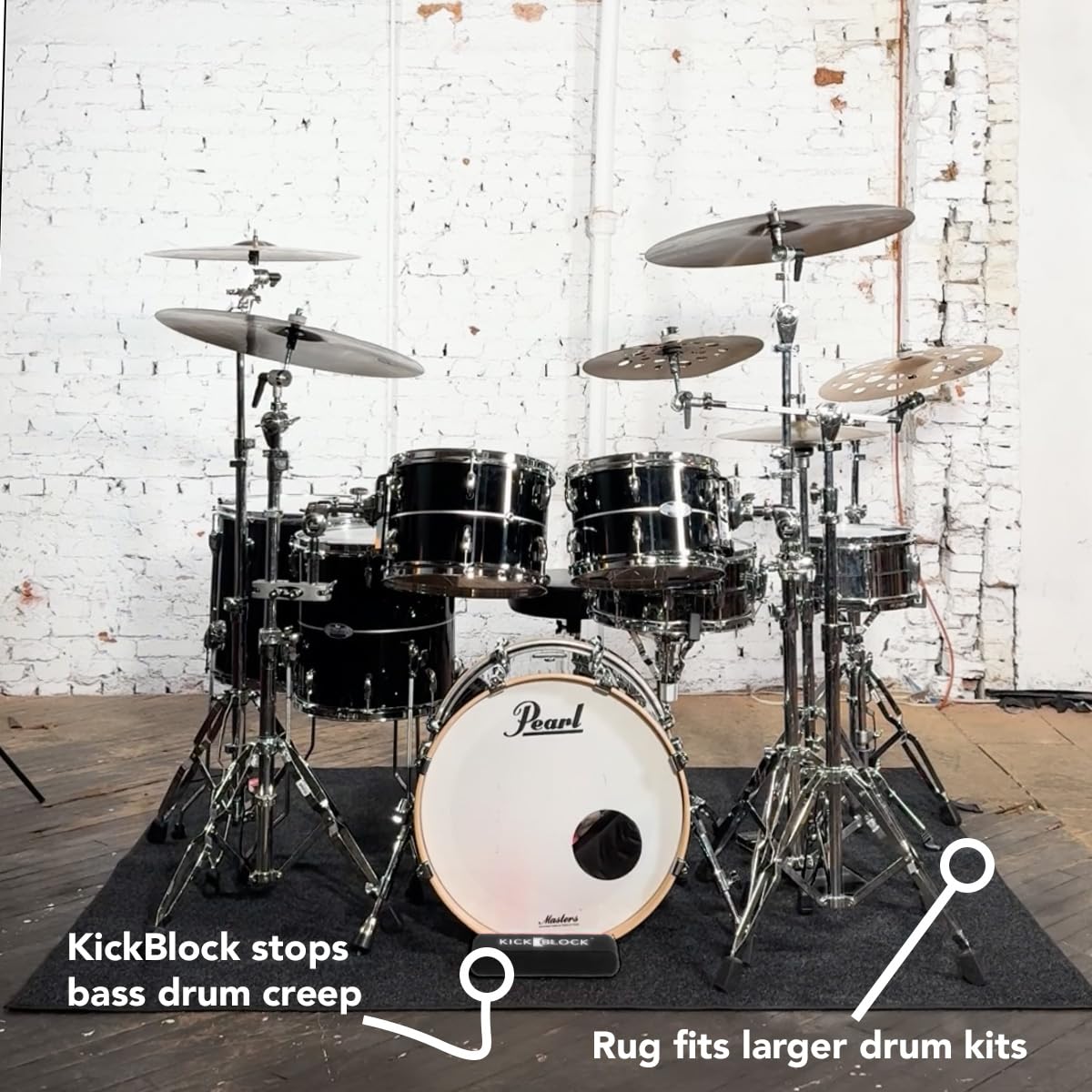 Premium Drum Rug with Bass Drum Anchor - 6'6