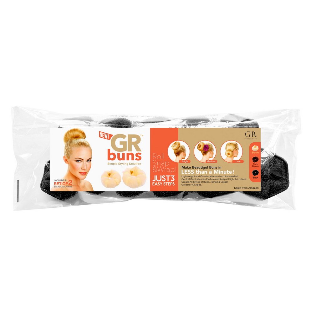 2-Piece Black Doughnut Hair Bun Maker & Curler Set - Small & Large Sizes for Perfect Updos & Curls - Great for Parties, Weddings, and Everyday Hairstyling