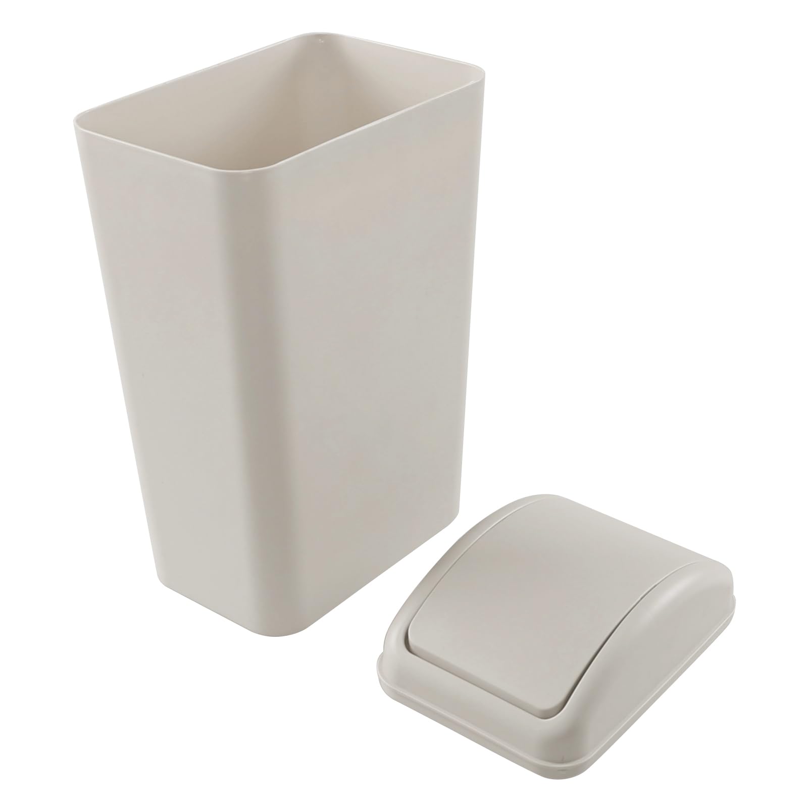 Ramddy Slim Trash Can 14L - Modern Swing Lid Garbage Bin for Kitchen, Bathroom, Office & Home Use - Space Saving Small Waste Basket with Odor Control