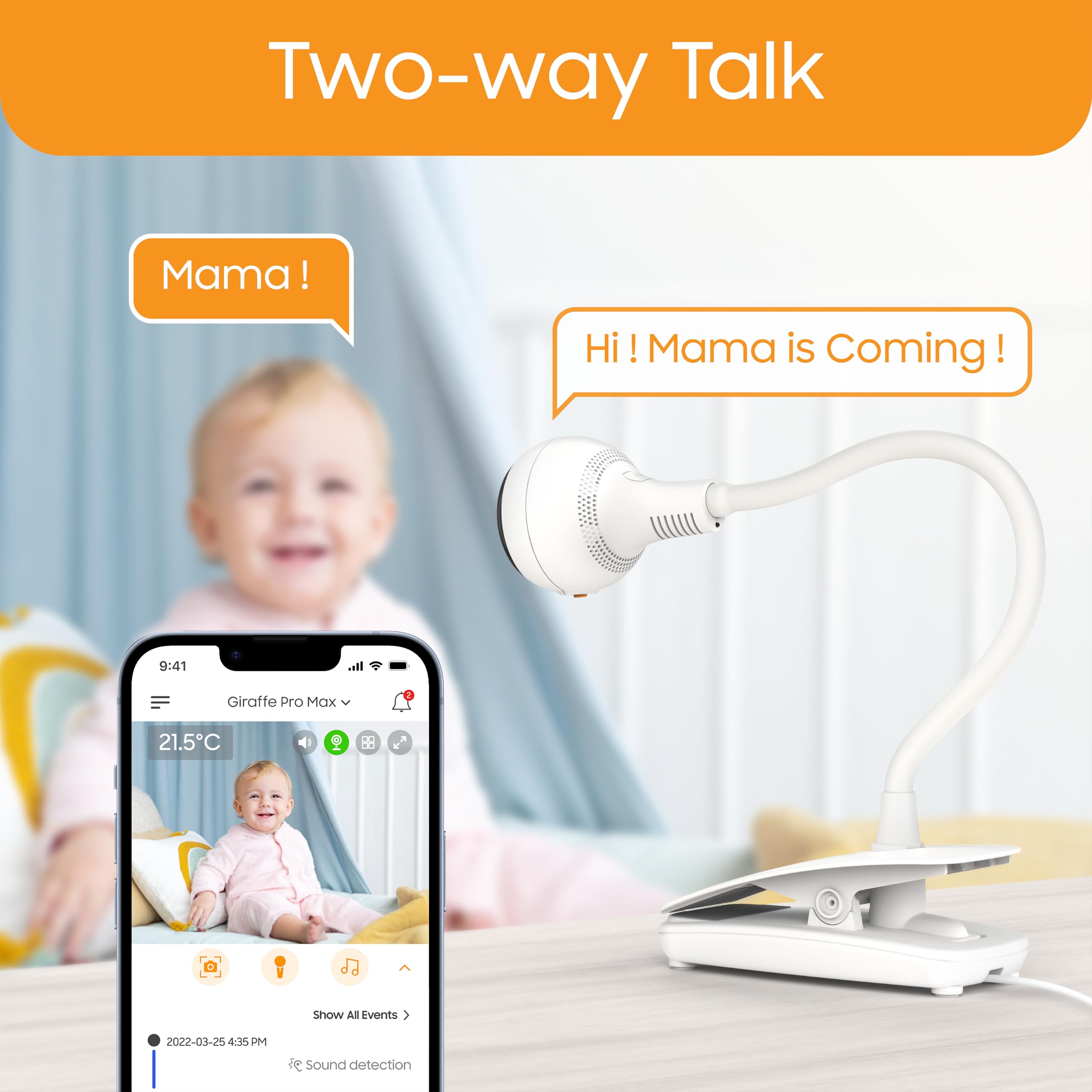 CHILLAX Giraffe Pro Max Baby Monitor with 1080p HD Camera & 5